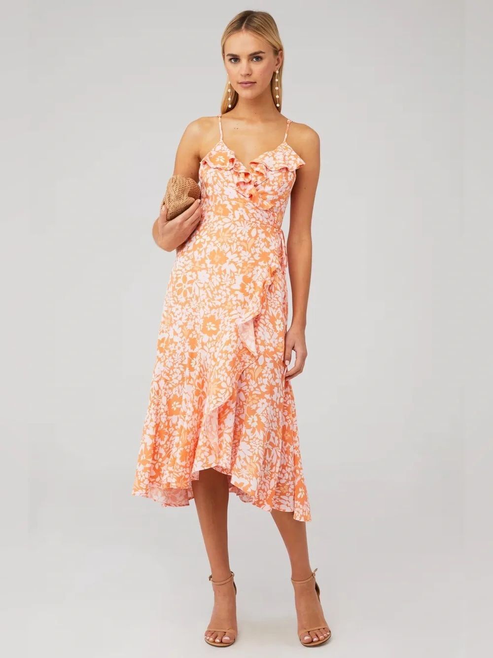 MINKPINK Women's Marli Midi Wrap Floral Dress Size Small